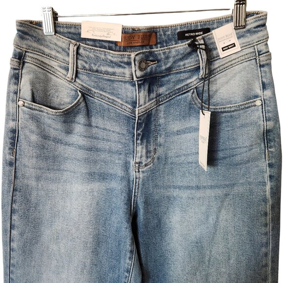 Judy Blue High Rise Front Yoke Retro Wide Leg Denim Jeans Women's Size 9/29 - Picture 3 of 9